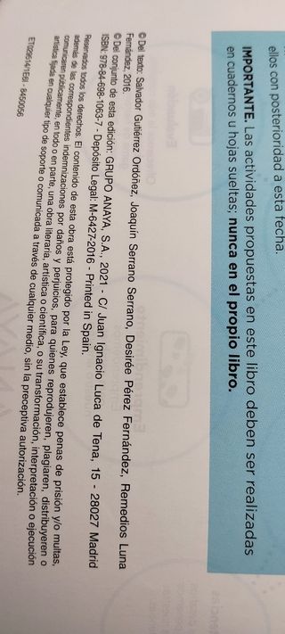 Libro de texto 4°ESO