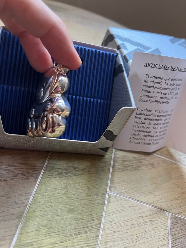 Llavero osito de plata de ley. Nuevo