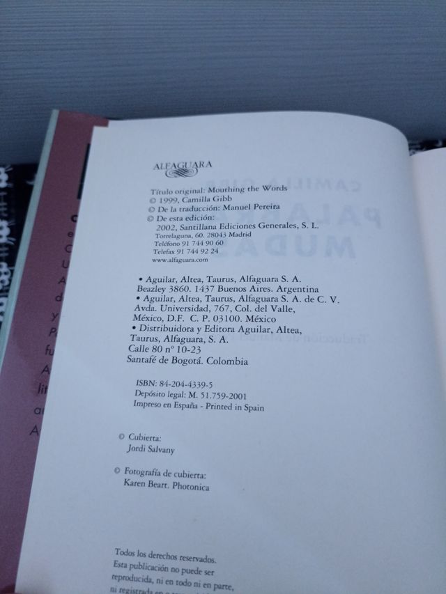 Libro Palabras Mudas