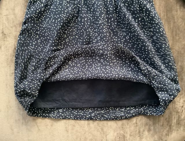 Vestido de gasa negro con puntitos talla 10 años