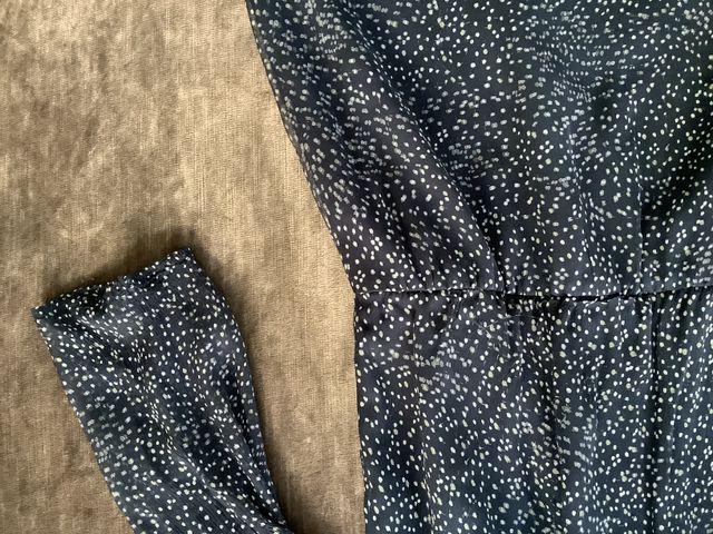 Vestido de gasa negro con puntitos talla 10 años