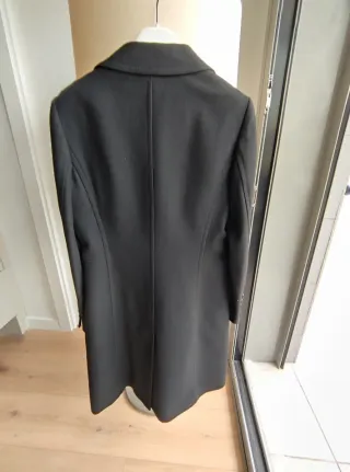 Abrigo largo negro lana y cashmere.