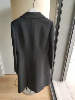 Abrigo largo negro lana y cashmere.