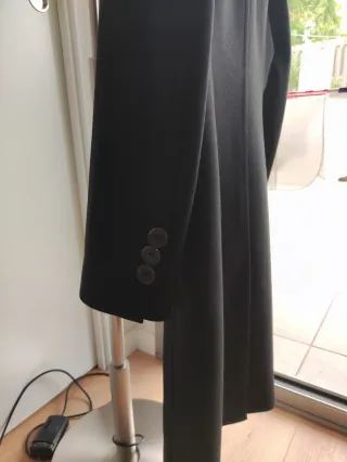 Abrigo largo negro lana y cashmere.