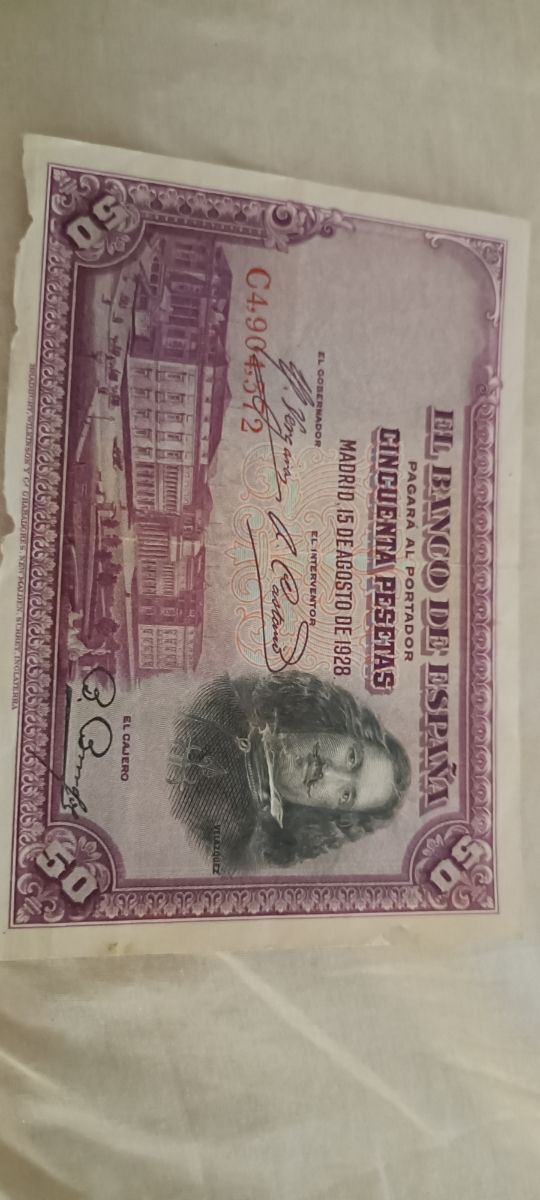 Billete de 50 pesetas ...