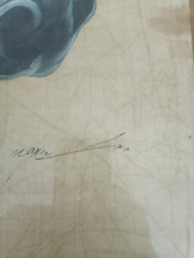 Cuadro de una yegua con su cría es una seda 