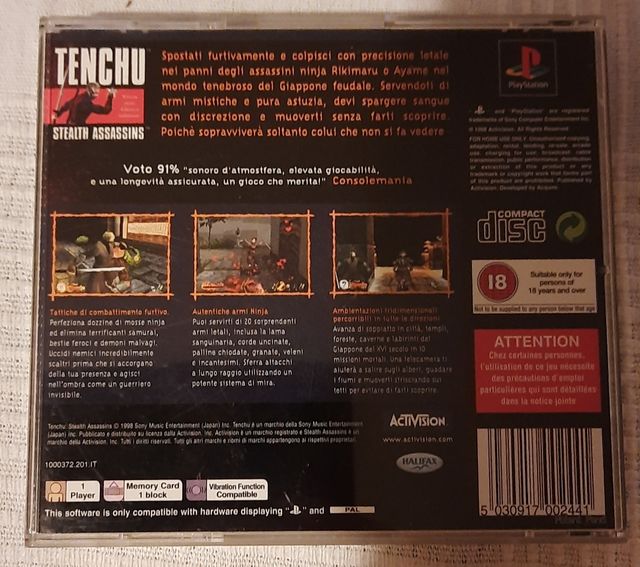 Tenchu Stealth Assassins Play Station 1