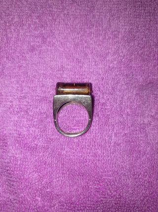 Anillo en plata 925 y ámbar vintage