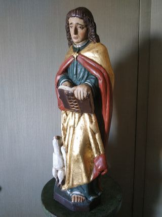 TALLA MADERA SAN JUAN EVANGELISTA. Imagen de santo