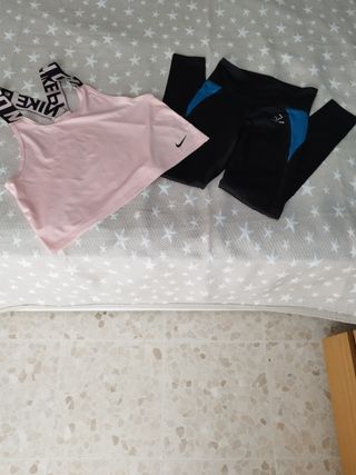 Camiseta Nike dri-fit y mallas.Talla s-m.💖