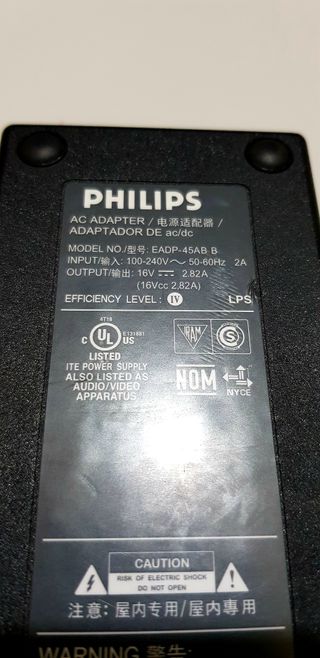 CARICABATTERIE TV PHILIPS EADP-45AB B 16V 2.82A