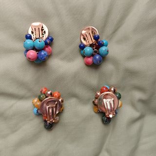 Pendientes broches estilo tradicional folk