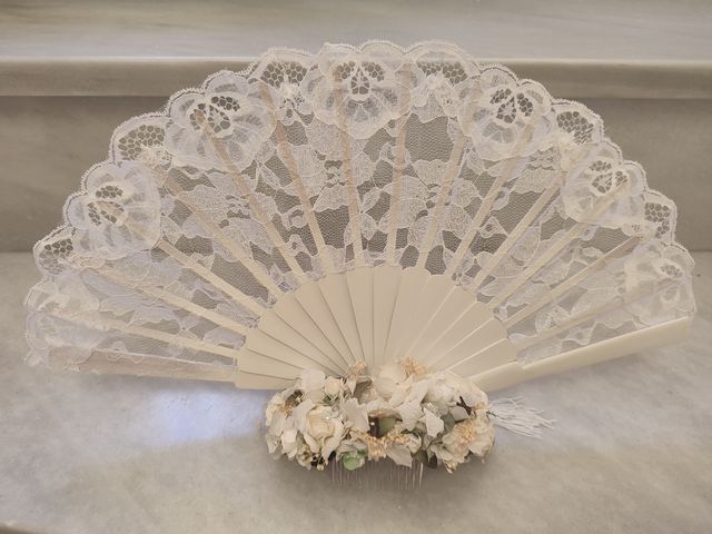 Peineta flores preservadas