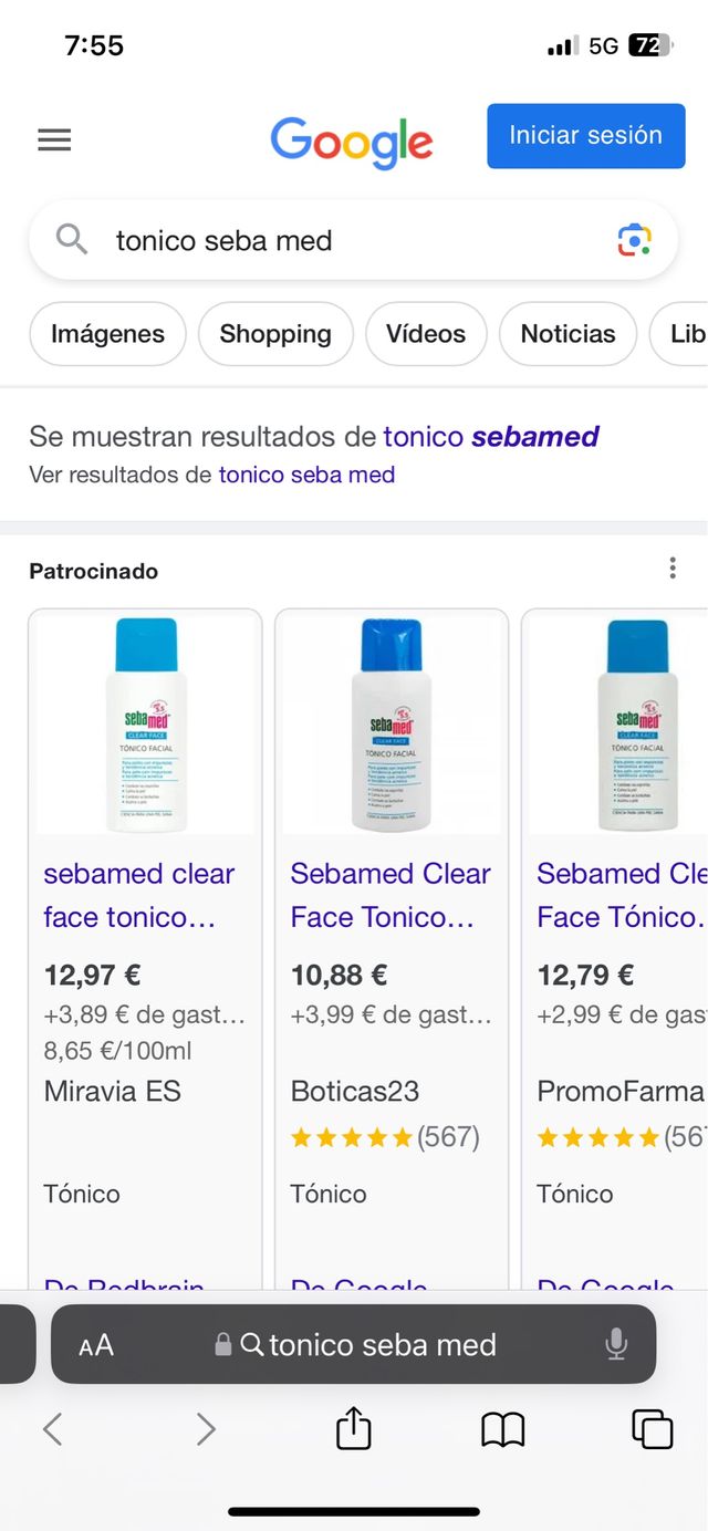 tónico anti espinillas seba med