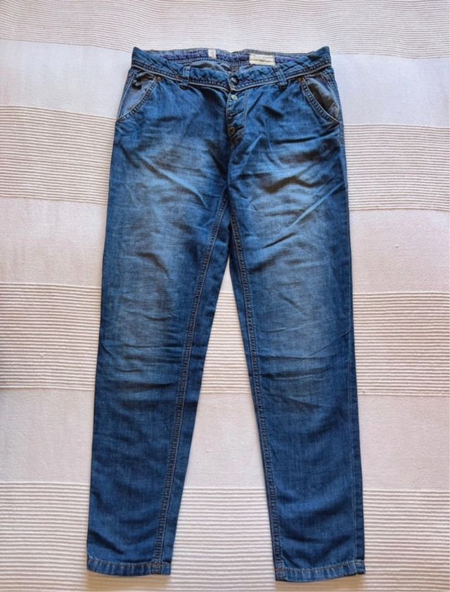 Pantalón vaquero jeans  tela verano azul