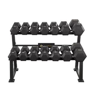 SET MANCUERNAS HEXA. PRO 166 KG + CON SOPORTE HMS 