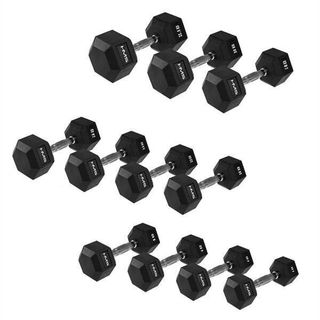 SET MANCUERNAS HEXA. PRO 166 KG + CON SOPORTE HMS 