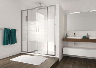 Mampara de Ducha Frontal Cristal Serigrafiada