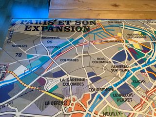 Mapa vintage Francia/Paris grande