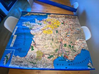 Mapa vintage Francia/Paris grande