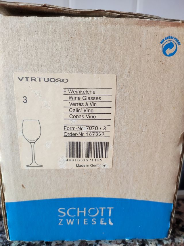 Copas talladas de vino y agua Schott Zwiesel