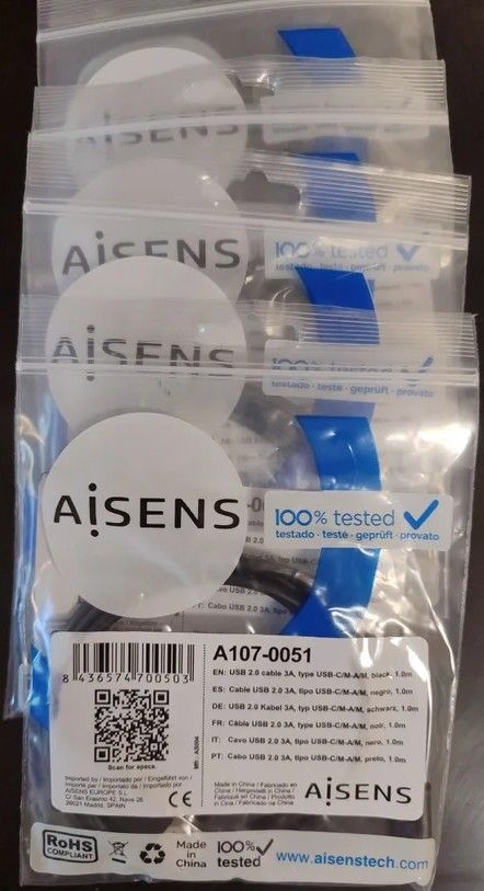 5 cavi USB-C Aisens di alta qualità