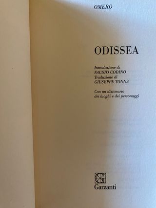 Libro: "Odissea"