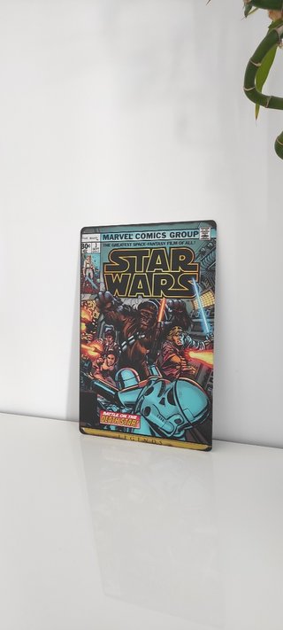 Placa decorativa portada cómic star wars