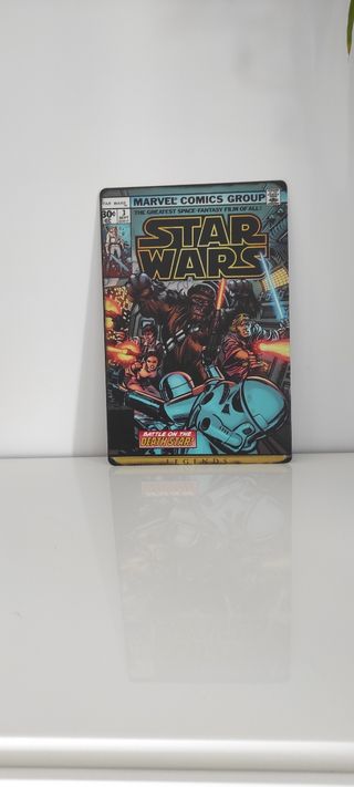 Placa decorativa portada cómic star wars