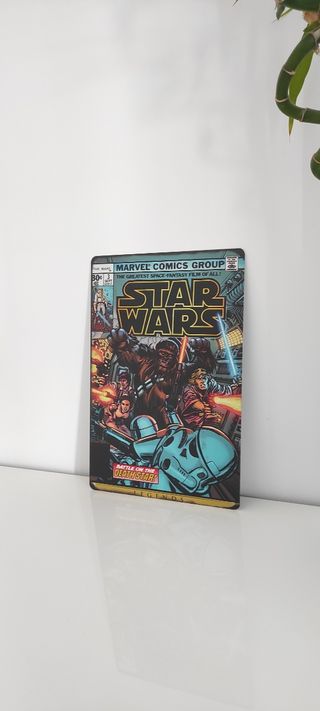 Placa decorativa portada cómic star wars
