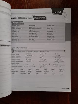 Libro Francés cahier d'exercices, 1° BACH nivel B1