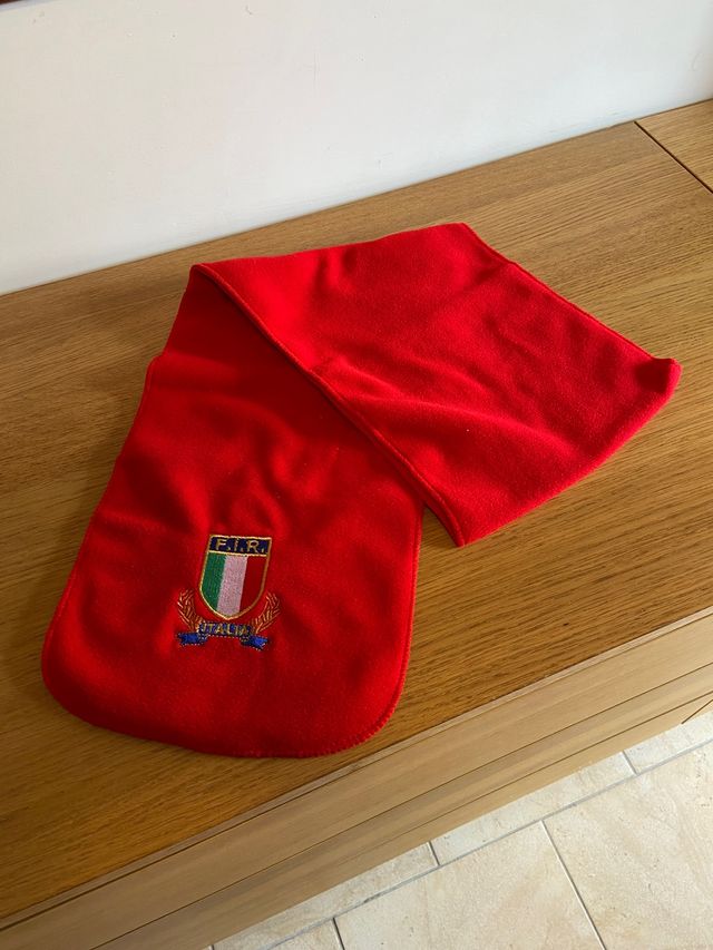 Sciarpa rossa scudetto Italia e logo Birra Peroni