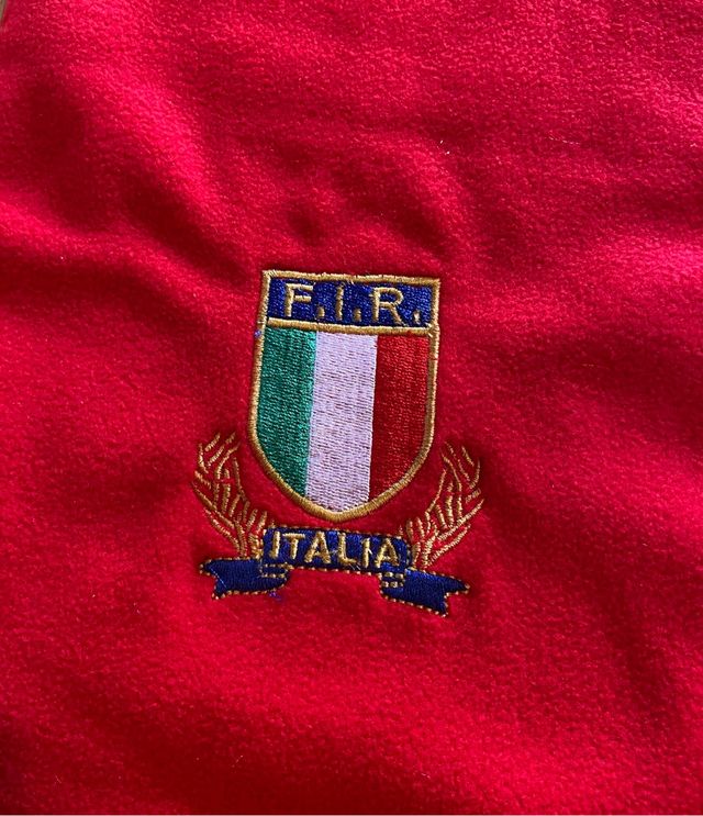 Sciarpa rossa scudetto Italia e logo Birra Peroni