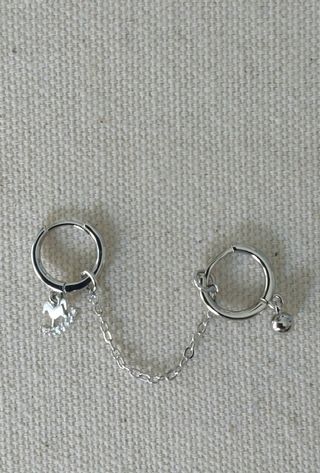 Pendientes aro de cadena plata 925