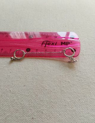 Pendientes aro de cadena plata 925