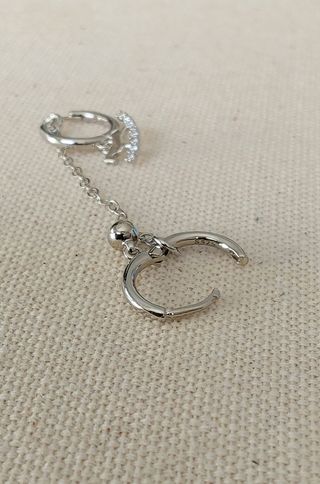 Pendientes aro de cadena plata 925