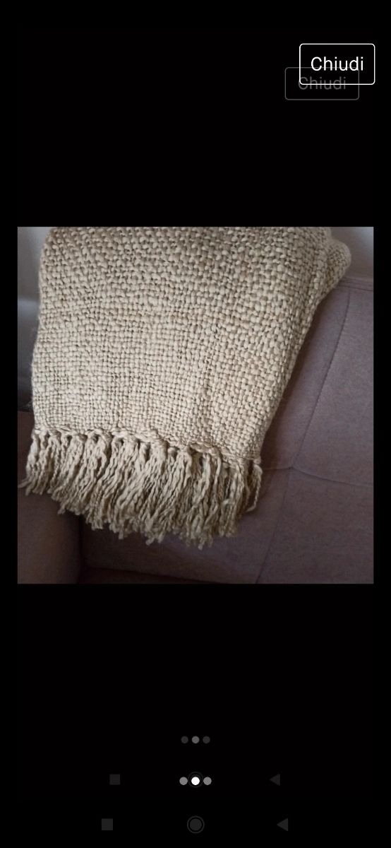 Plaid arredo con frange