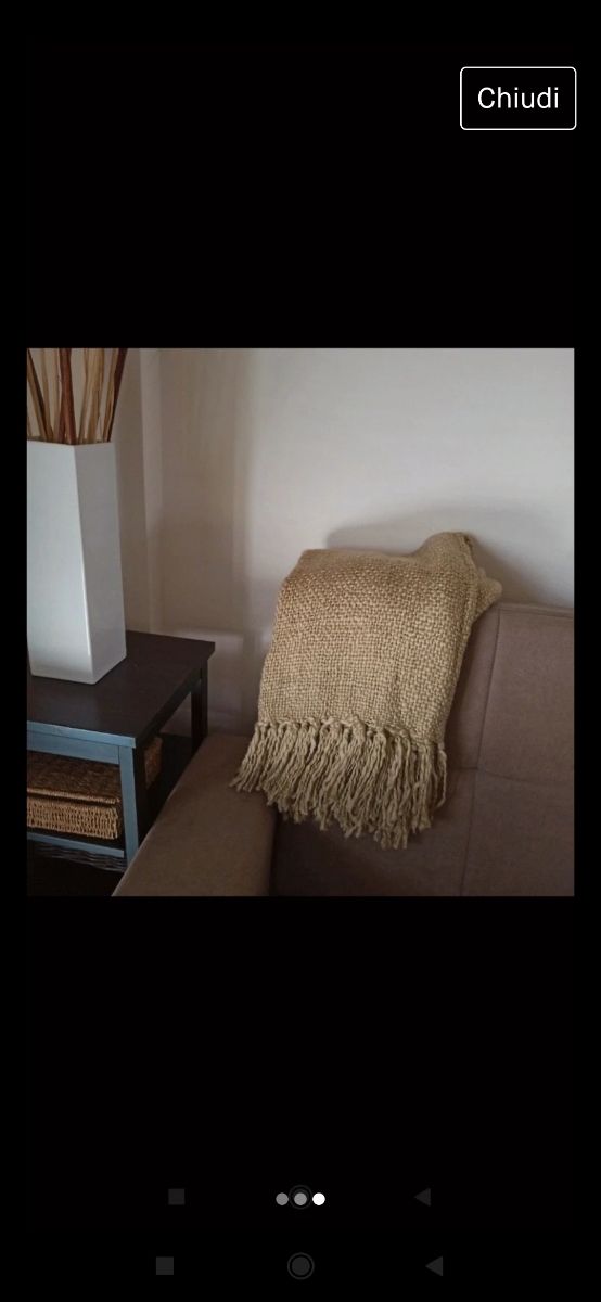 Plaid arredo con frange