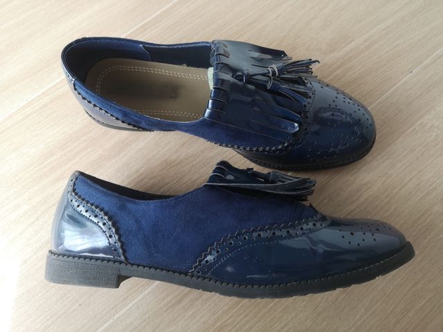 Zapatos Oxford azul marino 36 como nuevos