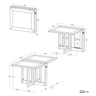 Mesa plegable de teca + 4 sillas