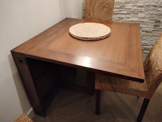 Mesa plegable de teca + 4 sillas