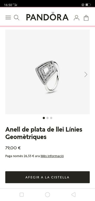 Anillo plata y circonitas Pandora 52
