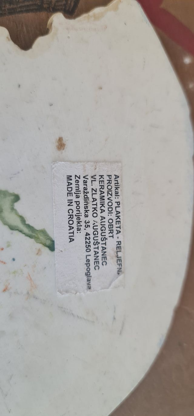 Souvenir ceramica in rilievo + TORRE - CROAZIA TRO