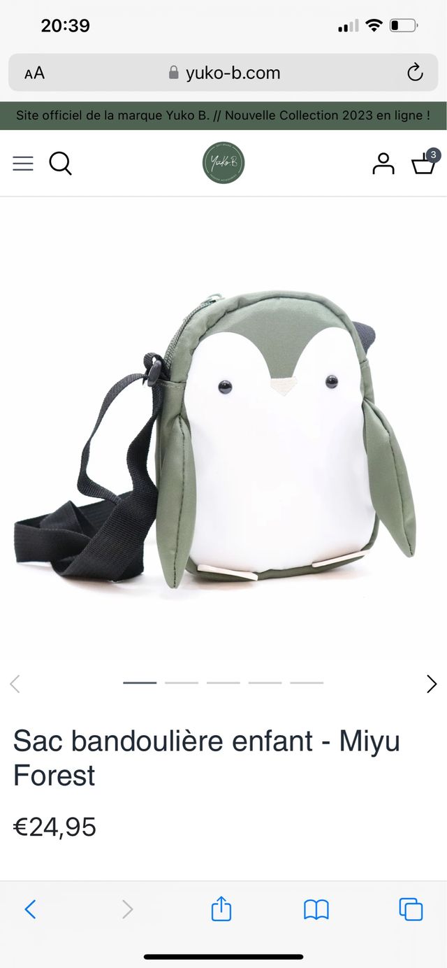 Riñonera , bandolera infantil moda animal Yuko-B