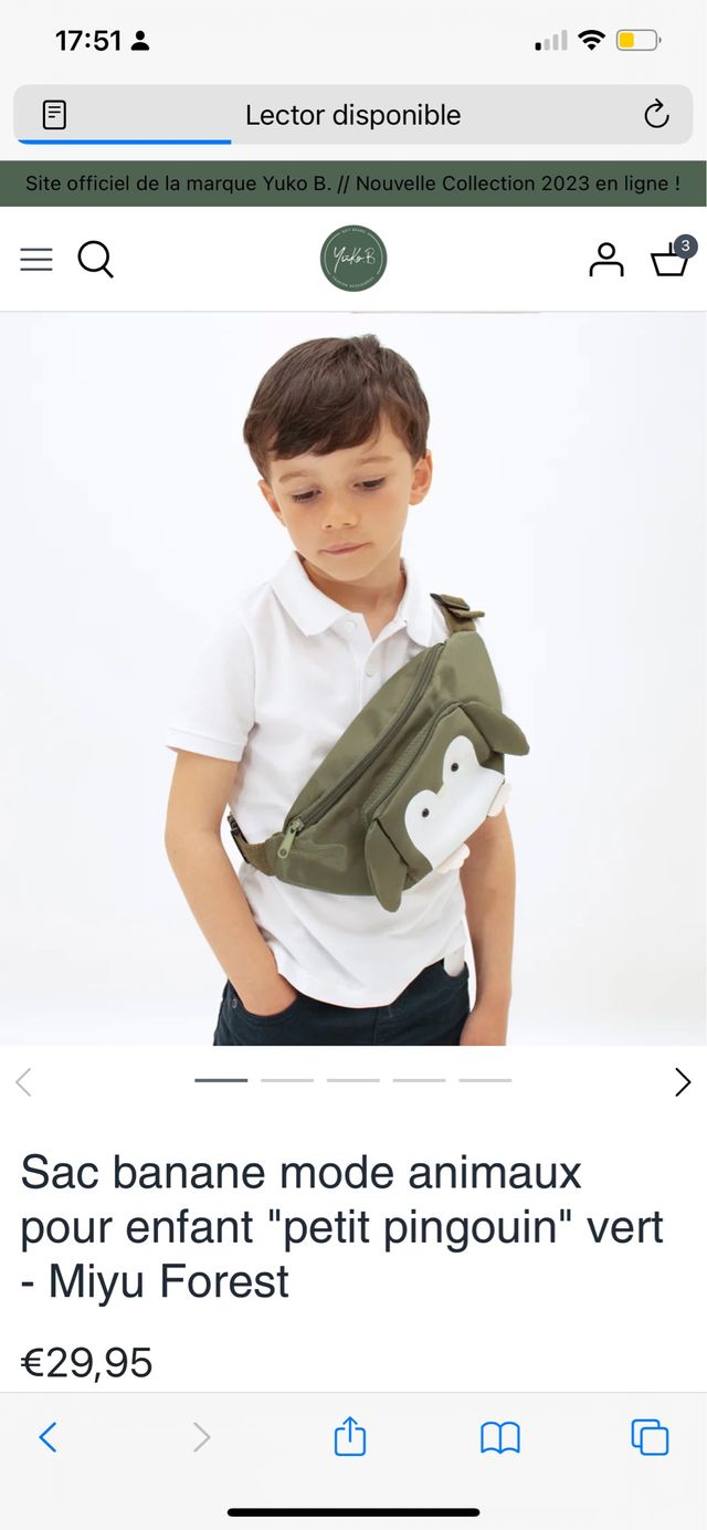 Riñonera , bandolera infantil moda animal Yuko-B