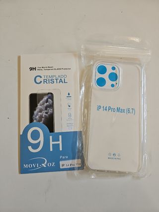 Funda y cristal templado para IPHONE 14 PRO MAX