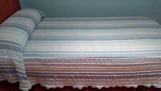 Colcha rayas azul