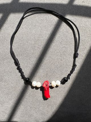 collar con coral y perlas naturales