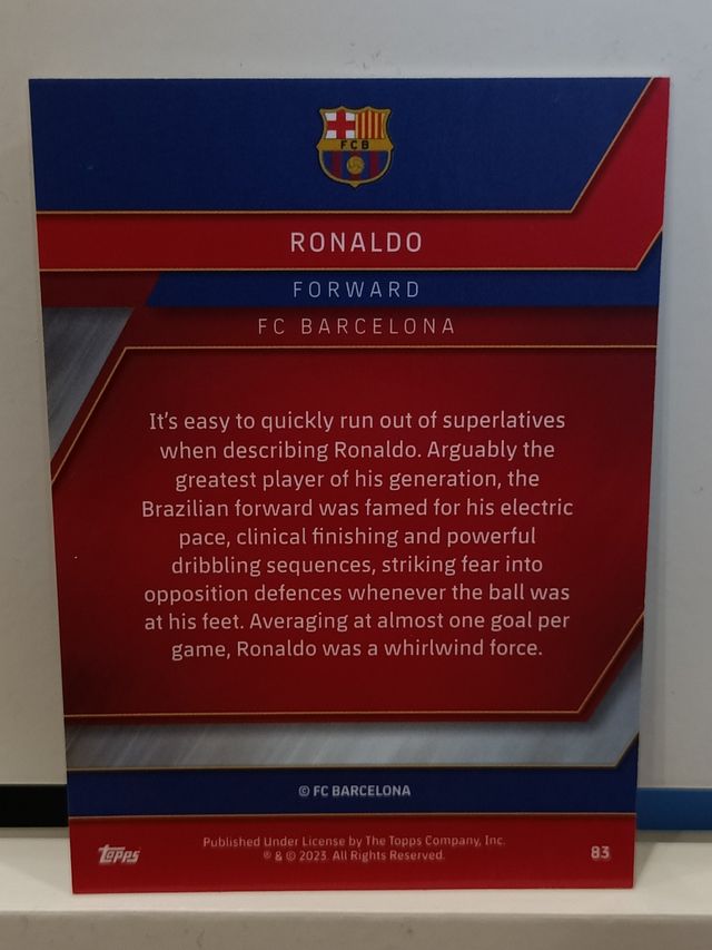 Barcelona FC Ronaldo #83 Topps Chrome