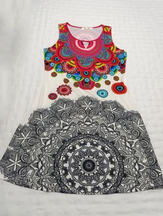 Vestido túnica estampado étnico.